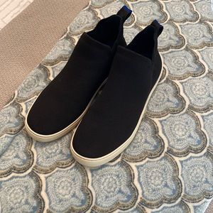 The Chelsea Rothy’s black slip on ankle length shoe